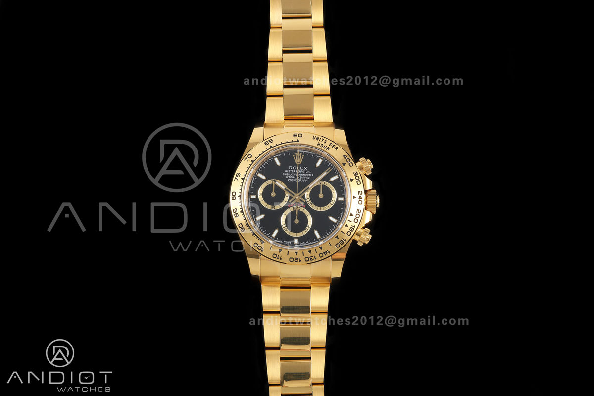 Daytona 126508 BTF 1:1 Best Edition Black Dial on YG Braclet DD4131 (Weighted)